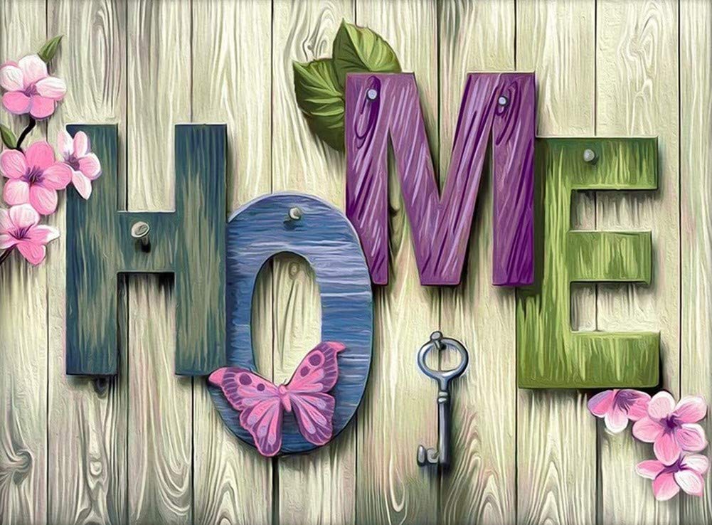 Awesocrafts Cross Stitch Stamped Kits Home Key Easy Patterns Cross Stitching Embroidery Needlework Kit Supplies (Home)