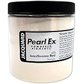 Jacquard Pearl Ex Pigment Powder 4oz Interference Red - Loose Mica Powder for Epoxy Resin, Watercolors, Calligraphy Ink &amp; Clay - Epoxy Pigment Powder - Epoxy Resin Color