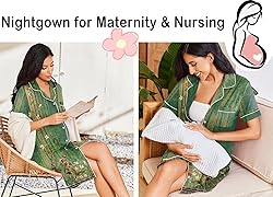 Ekouaer Nightgowns for Women Button Down Sleepshirt
