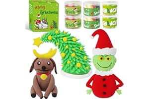 GYGOT 6Pack Grinchs Christmas Crafts Kit for Kids,Christmas Stocking Stuffers for Kids,Christmas Crafts Molding Clay DIY Kit-Include Grinchs/Dog/Christmas Tree