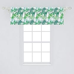 Ambesonne Palm Leaf Window Valance, Exotic Fantasy