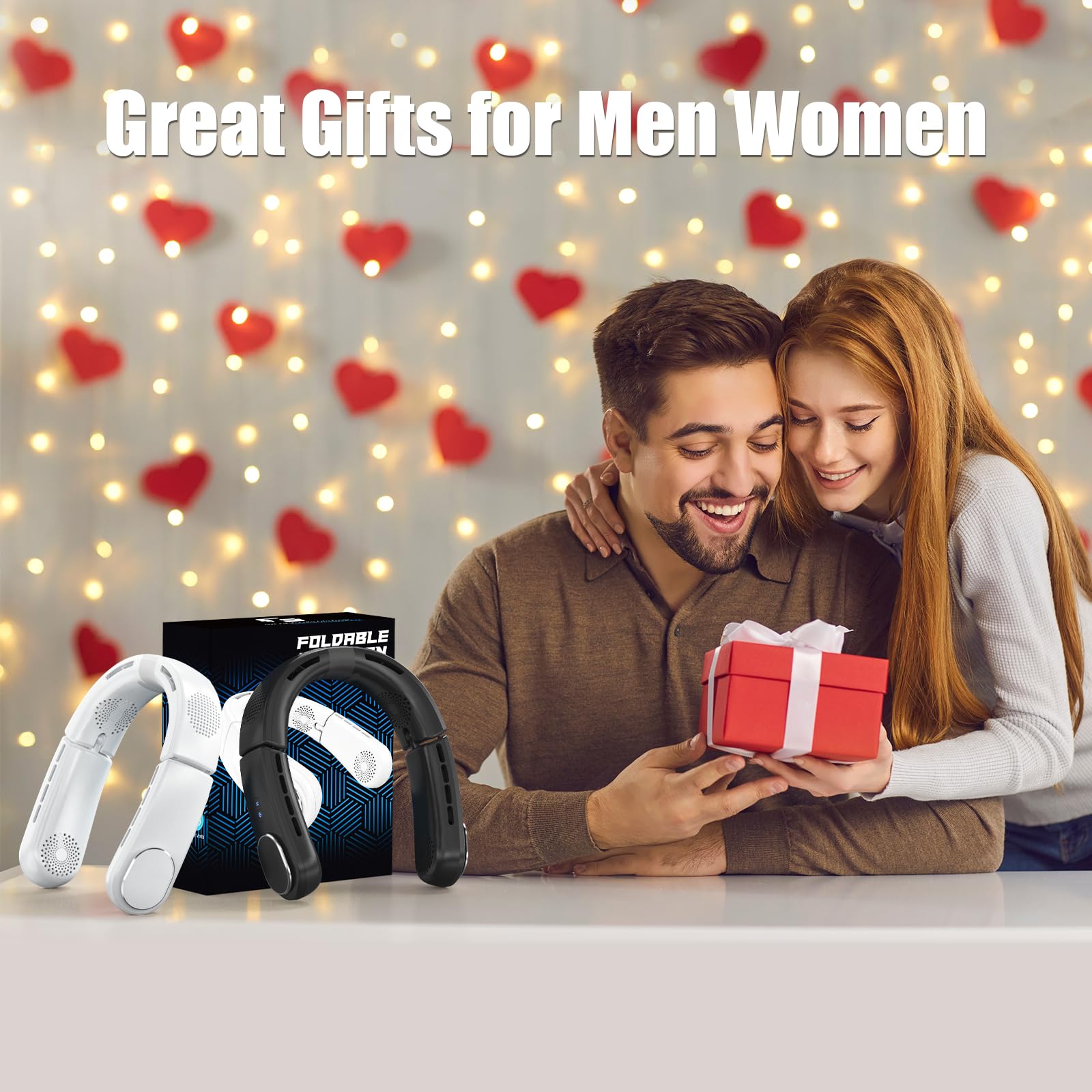 ChillGo Portable Neck Fan - 8400 RPM Enlarged Turbo Airflow - 5200mAh Personal Rechargeable Cooling Wearable Fan - Max 16H, 4 Speeds, Foldable, LED Display - Great Gifts for Men Women - 2nd Gen Black