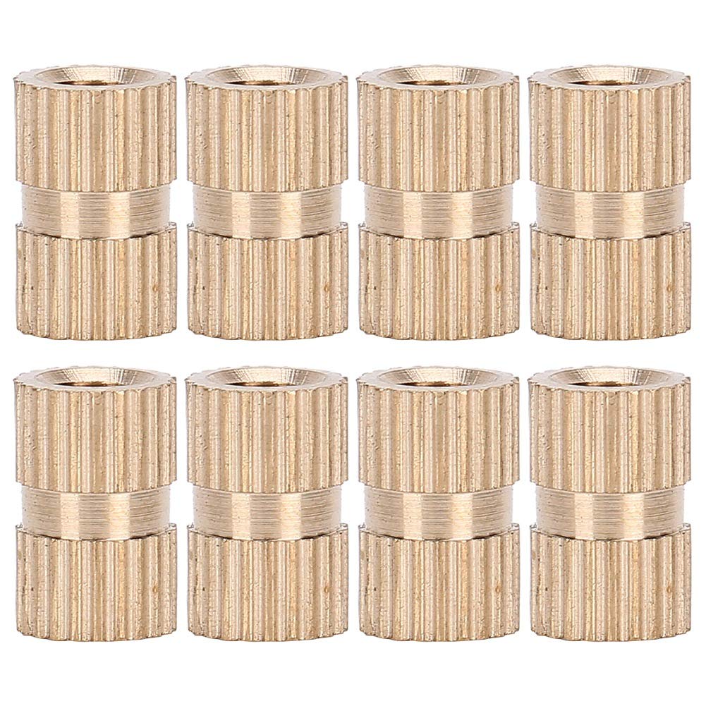 100Pcs Threaded Brass Knurl Round Insert Nuts M4 x 10 x 6 Knurled Threaded Insert