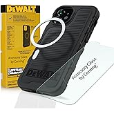 DEWALT Heavy Duty Phone Case/Screen Protector Kit, Magnetic Case for iPhone 13 Pro Max, Tempered Glass Screen Protector Included, MagSafe Compatible, Protective Impact & Scratch Resistant, Black