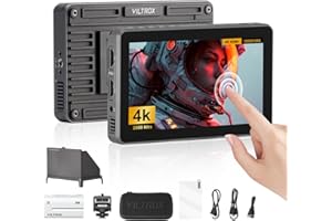 VILTROX DC-X2 6" Camera Field Monitors DCX2 for DSLR Touchscreen External Monitor 4k 2000nits X2 Monitor for Sony Canon Nikon 3D LUT 1920x1080 IPS with Sunshield 2200 MAh Battery