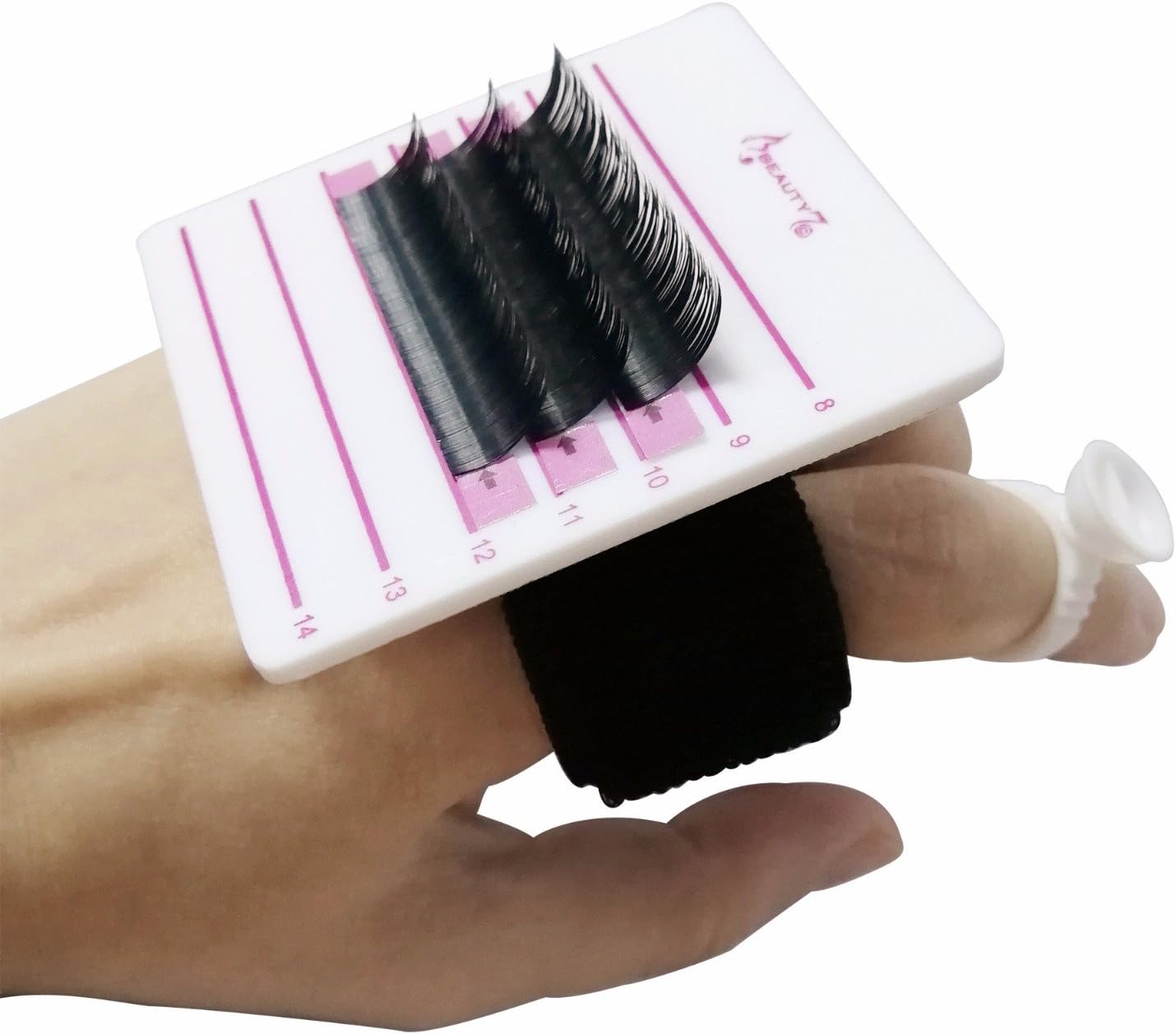 Eyelash Adhesive Glue Ring False Individual Lashes Plate Holder with Hand Belt Straps Eyelash Extensions Accessories