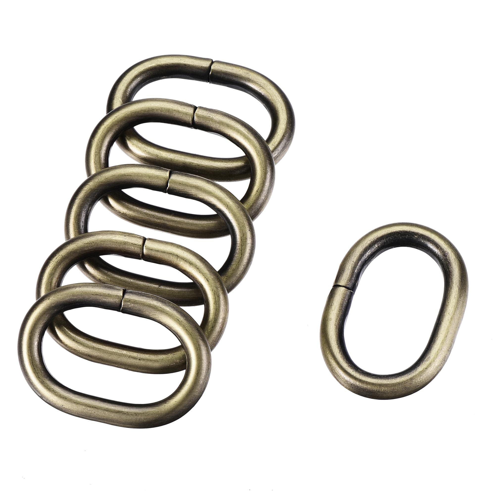 sourcing map Metal Oval Ring Buckles 26x15mm for Bags Belts DIY Bronze Tone 6pcs