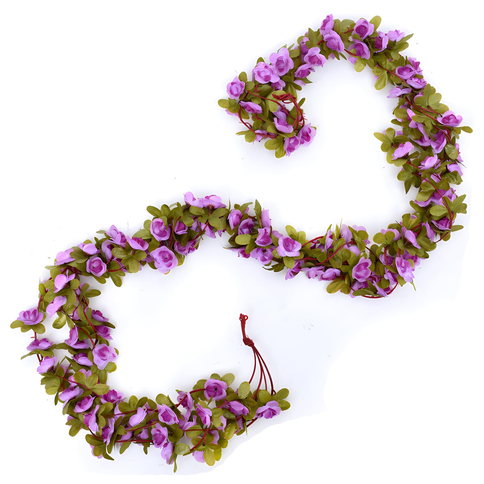 JYJLLM Artificial Flowers Garlands - 45 simulated roses Artificial Flower Vines for Decorations, Faux White Rose Floral Arch with Realistic Design for Home, Garden, Indoor/Outdoor (lilac colour)