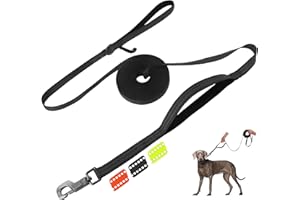 Fida Long Leash for Dogs with Traffic Handle,30ft 50ft Long Dog Leash Reflective Puppy Obedience Recall Training Agility Lead