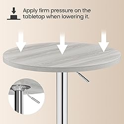 Yaheetech Round Bar Table, Adjustable Height and