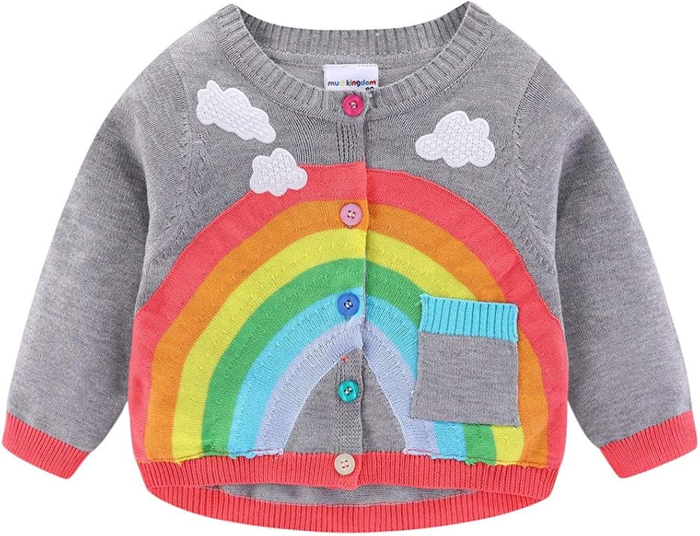 LittleSpring Baby Toddler Boys Girls Rainbow Cardigan Knitted Sweater: Clothing