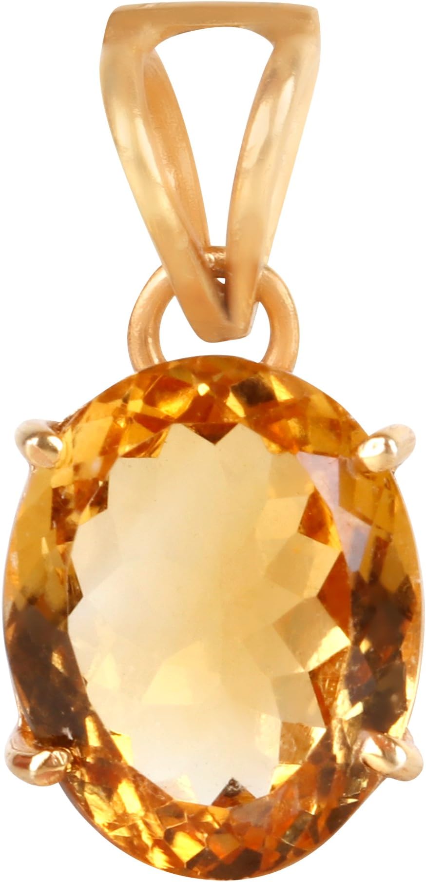 Certified Citrine/Sunehla 5.05 ct. 5.5 Ratti Panchdhatu Gold Plating Pendant for Men & Women