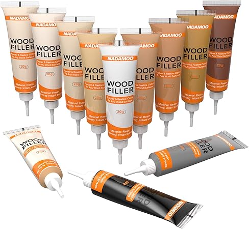 Nadamoo Wood Filler Furniture Repair Kit Wood Scratch Repair Furniture Touch Up Kit Cover Surface Scratch For Wooden Floor Table Door Cabinet Veneer