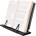 H&S Metal Book Holder - Adjustable Cookbook Stand for Reading - Foldable & Portable Recipe Book Rest