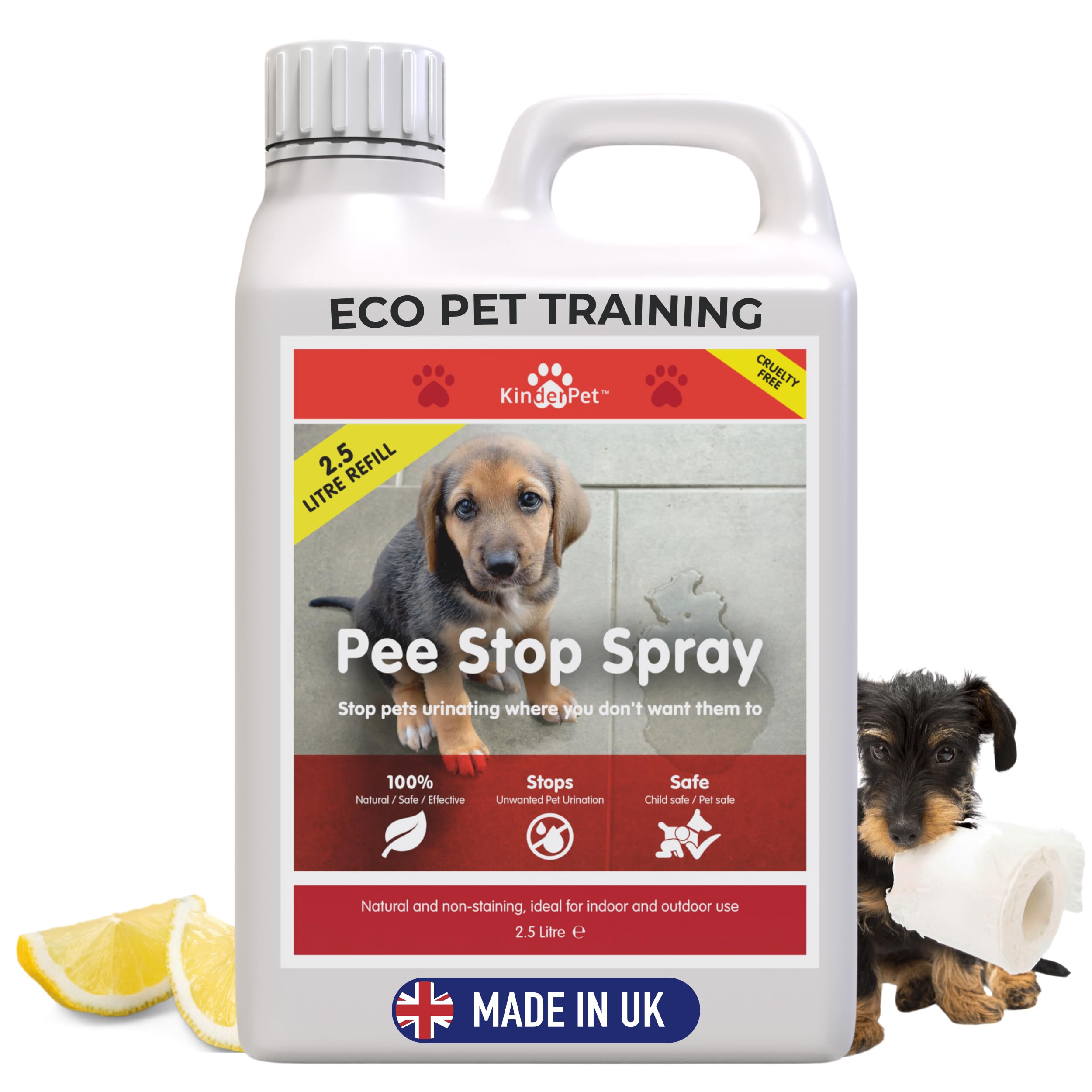 KinderPet® Pee Stop Urine Stop Big Value 2.5L Refill for Cat and Dog Repellent Stop Cats and Dogs Repeat Marking Indoors and Outdoors 100% Natural Enzyme Urine Destroyer