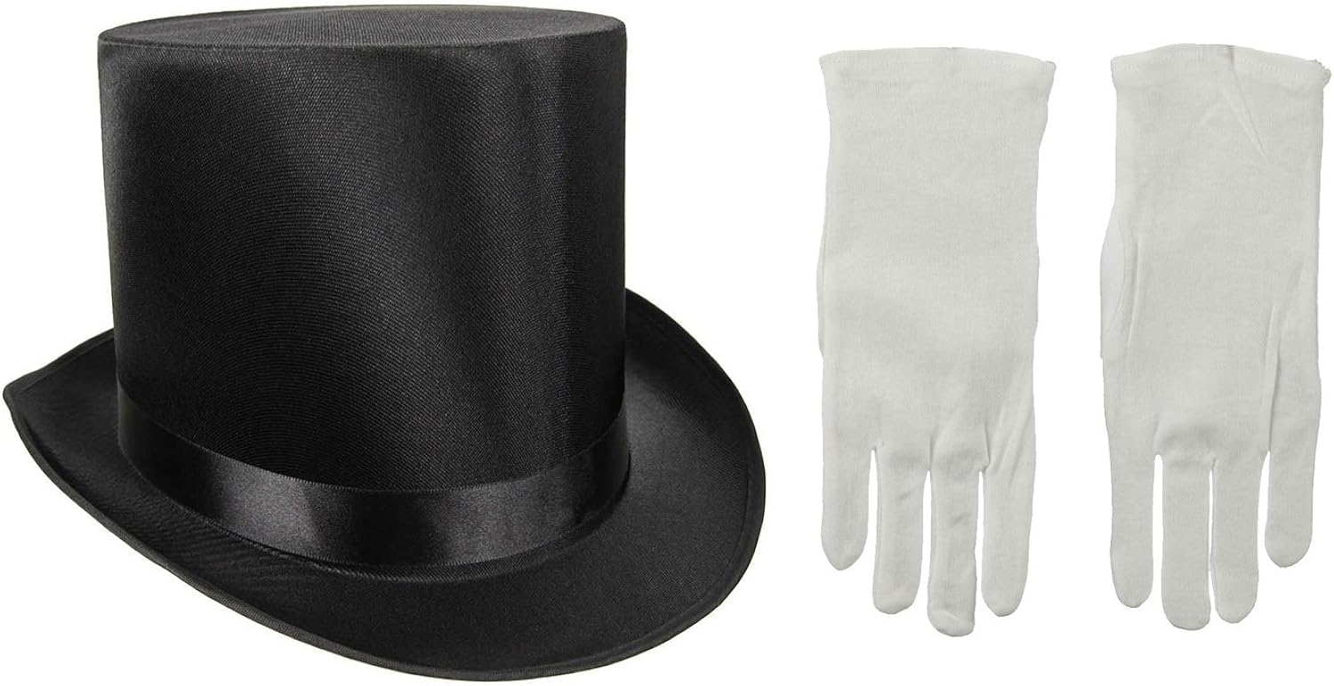 black satin top hat
