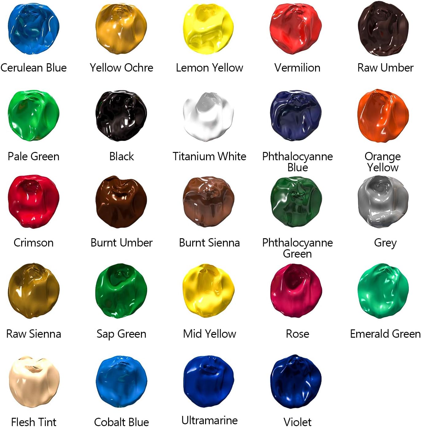 GOTIDEAL Acrylic Paint Set, 24 Colors/Tubes(23ml, 0.77 oz) Non Toxic Non Fading, Rich Pigments for Artist, Hobby Painters, Adults & Kids, Ideal for Canvas Wood Clay Fabric Ceramic Craft Supplies