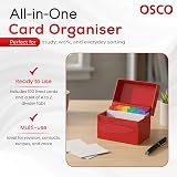 Osco Red Hi-Gloss Index Box with A-Z Dividers and 100 Cards view 4