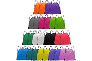 Grneric 28 Pcs Drawstring Backpack Bulk String backpack Drawstring Bags Cinch Sack Gym Sport Traveling String Bag for Men Women