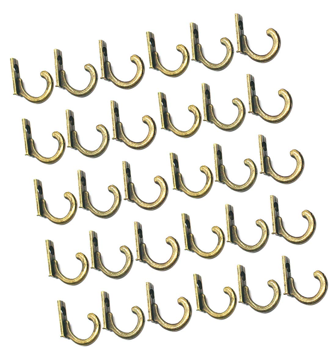 30pc Vintage Bronze Wall Mounted Single Hook Hangers (A) eBay