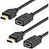HDMI Extension Cable, Rankie 2-Pack 6 Feet High Speed HDMI Extension Cable Male to Female with Ethernet (Black) - R1331A