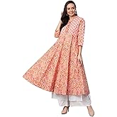 Yash Gallery Women's Cotton Floral Print Anarkali Kurta For Summer