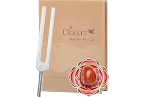 Ckakra Solfeggio Frequencies Tuning Fork Kit with Natural Crystal,396hz,Inner Peace,Thank you gifts for women,meditationg beginner,Red Root