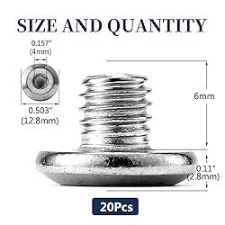 M6 x 6mm 20Pcs Flat Head Hex Socket Cap Screws