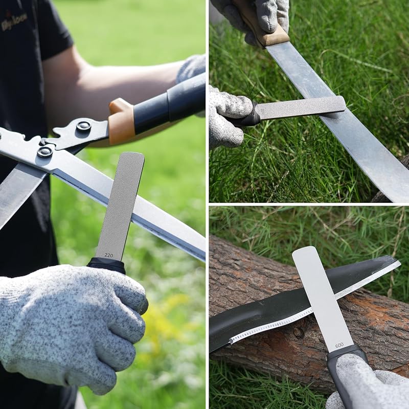 120N Pietra Abrasiva Diamantata A Doppia Grana Per Affilare Coltelli Da Caccia, Coltelli Da Outdoor E Utensili Da Giardino, 220/600 (Extra Grossa/Fine)