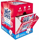 Wet Ones Antibacterial Hand Wipes, 48 Count Travel Pack, Moist Sanitizing Wipes for Hands, Pocket Size On-The-Go Cleaning Wipes, Fresh Scent