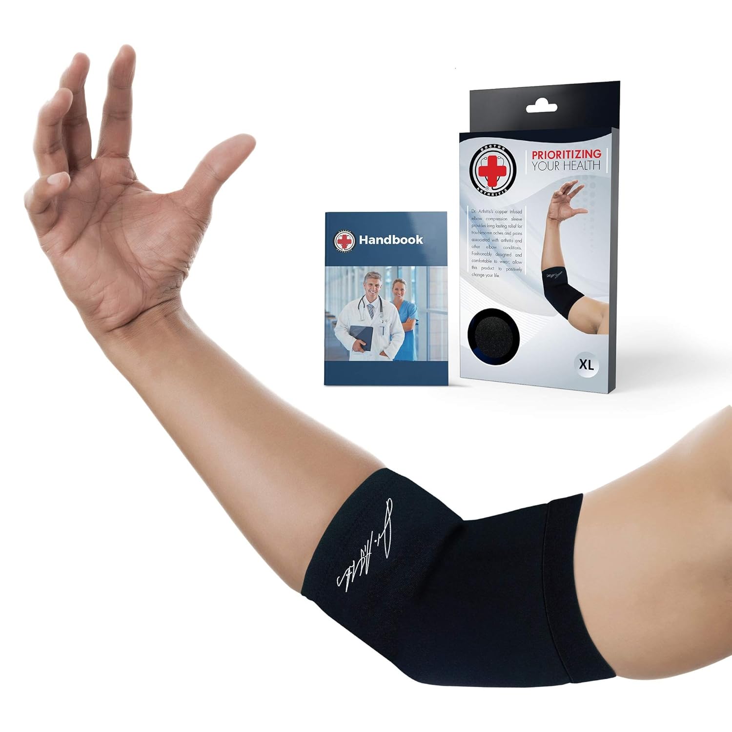 Doctor Developed Copper Elbow Support Compression Sleeve and Doctor