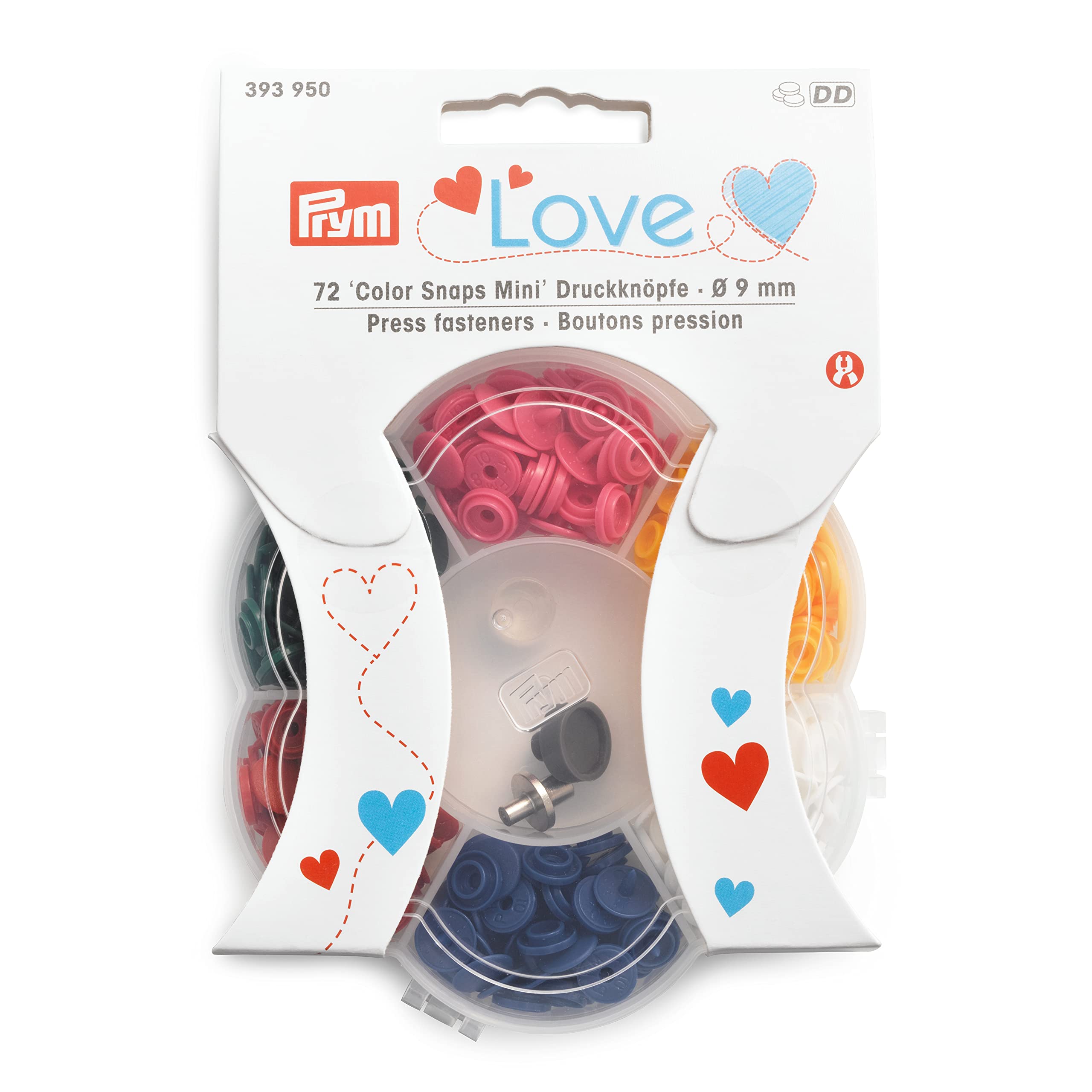 Prym Love Color Snaps Mini 6 Colors Box + Tool Set 72 Pcs