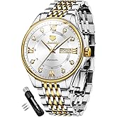 OLEVS Automatic Mens Watches Self Winding Mechanical Business Luxury Dress Wrist Watch Stainless Steel Waterproof Luminous Day Date