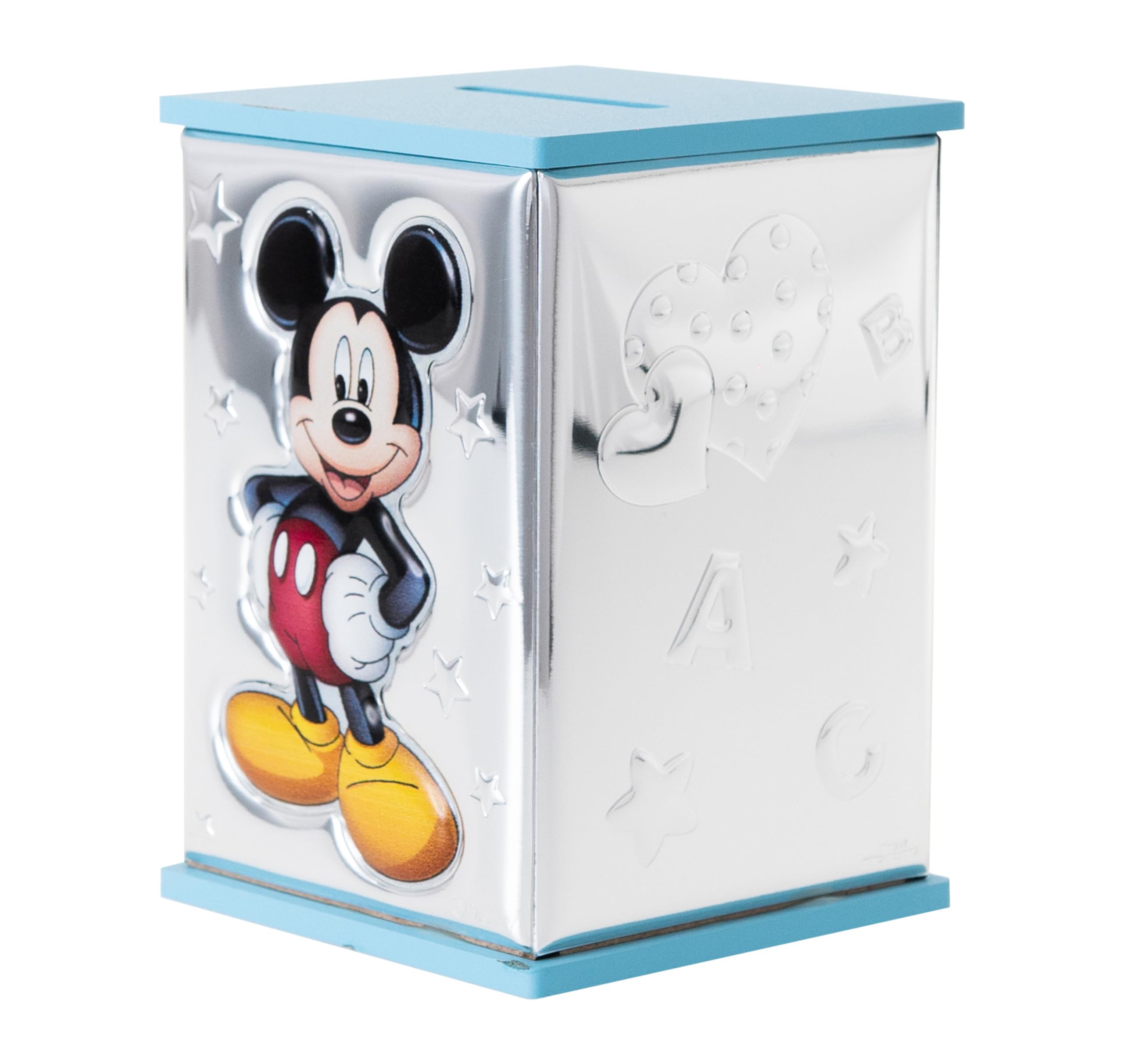 Valenti & Co - Disney Baby - Mickey Mouse - Children's Money Box in Coloured Silver - Gift Idea for Children