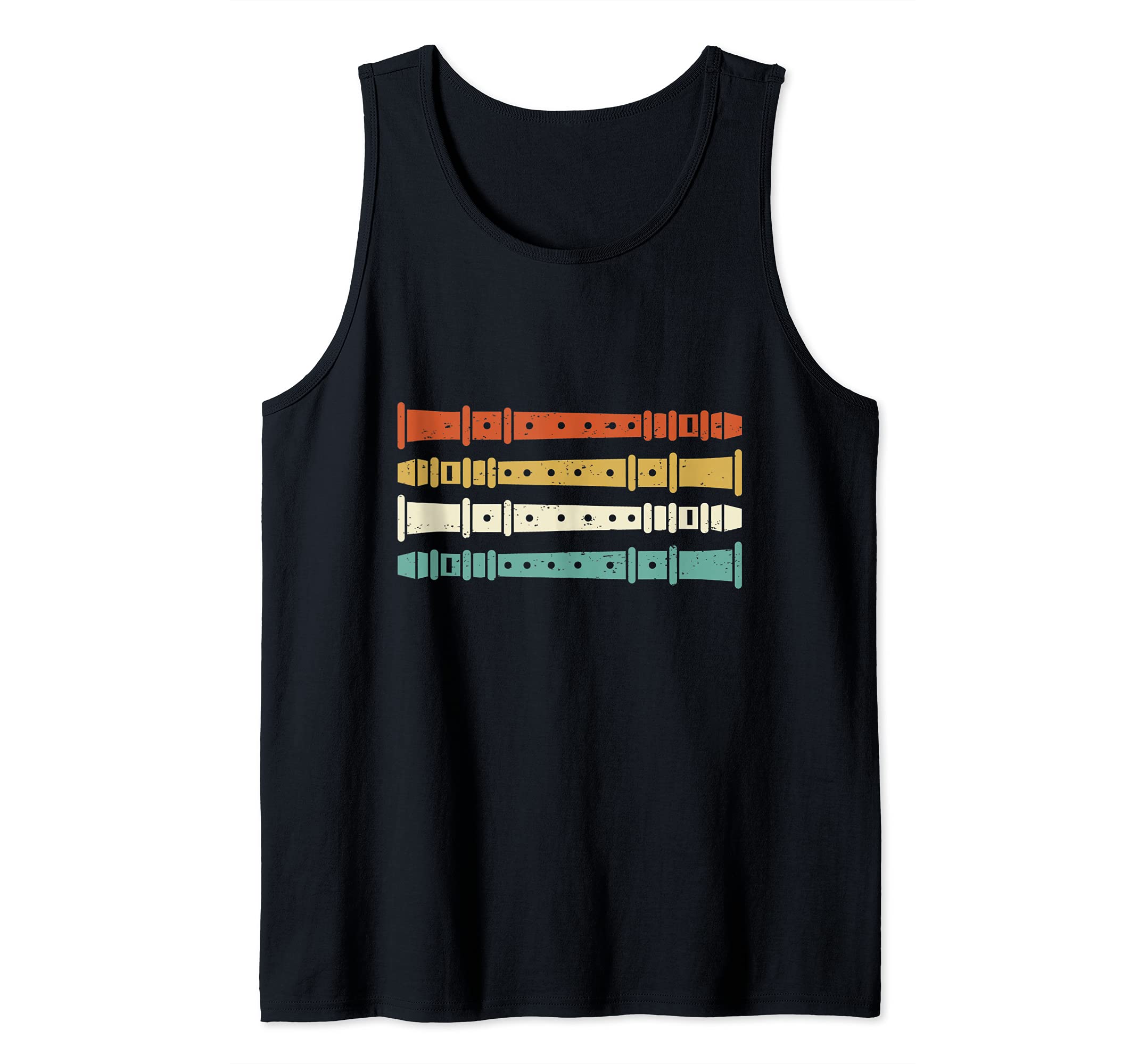Vintage Flute Player Graphic Flutist Retro Tank Top