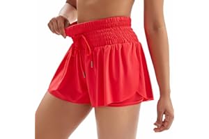 Blaosn Flowy Athletic Shorts for Women Workout Running Gym Yoga High Waist with Pockets Sweat Skorts Casual Summer Clothes