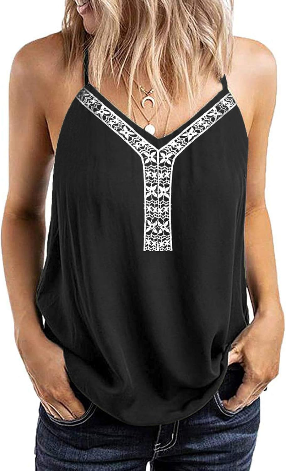 black flowy tank top