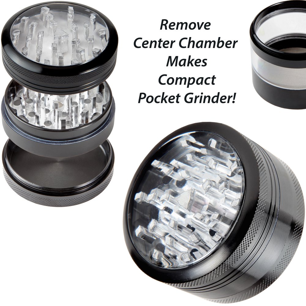 Zip Grinders Large Herb Grinder Four Piece with Pollen Catcher 3.25 Inches 712096888058 eBay