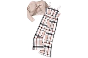 HIHA Girls Sleeveless Jumpsuits Outfit Long Sleeve Twist Front Tops Romper Clothes Set Size 4-12