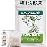 Lemon Balm Tea Organic (40 Tea Bags) - Melissa Tea, Te de Tolonjil – Calming Herbal TeaBags for Sleep, Emotional Balance