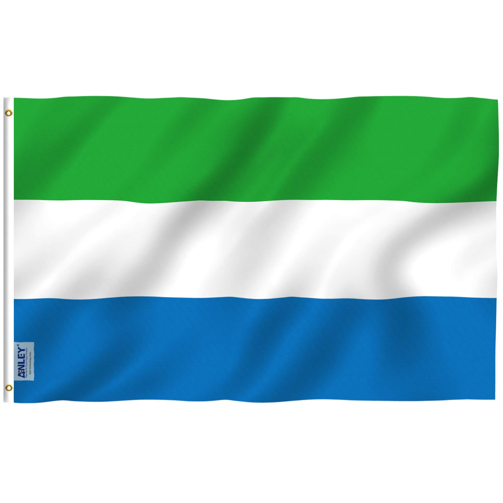 ANLEY Fly Breeze 3x5 Feet Sierra Leone flag - Vivid Color and UV Fade Resistant - Canvas Header and Double Stitched - Sierra Leonean Flags Polyester with Brass Grommets 3 X 5 Ft