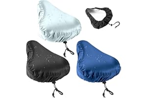 ECNHIVE 3PCS Waterproof Bike Seat Rain Cover, 3 Color Washable Bike Seat Cushion & Protective Water Resistant Bicycle Seat Protector Shield for Men & Women