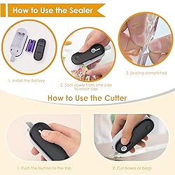 FEPPO Mini Bag Sealer, 2 in 1 Heat Sealer with