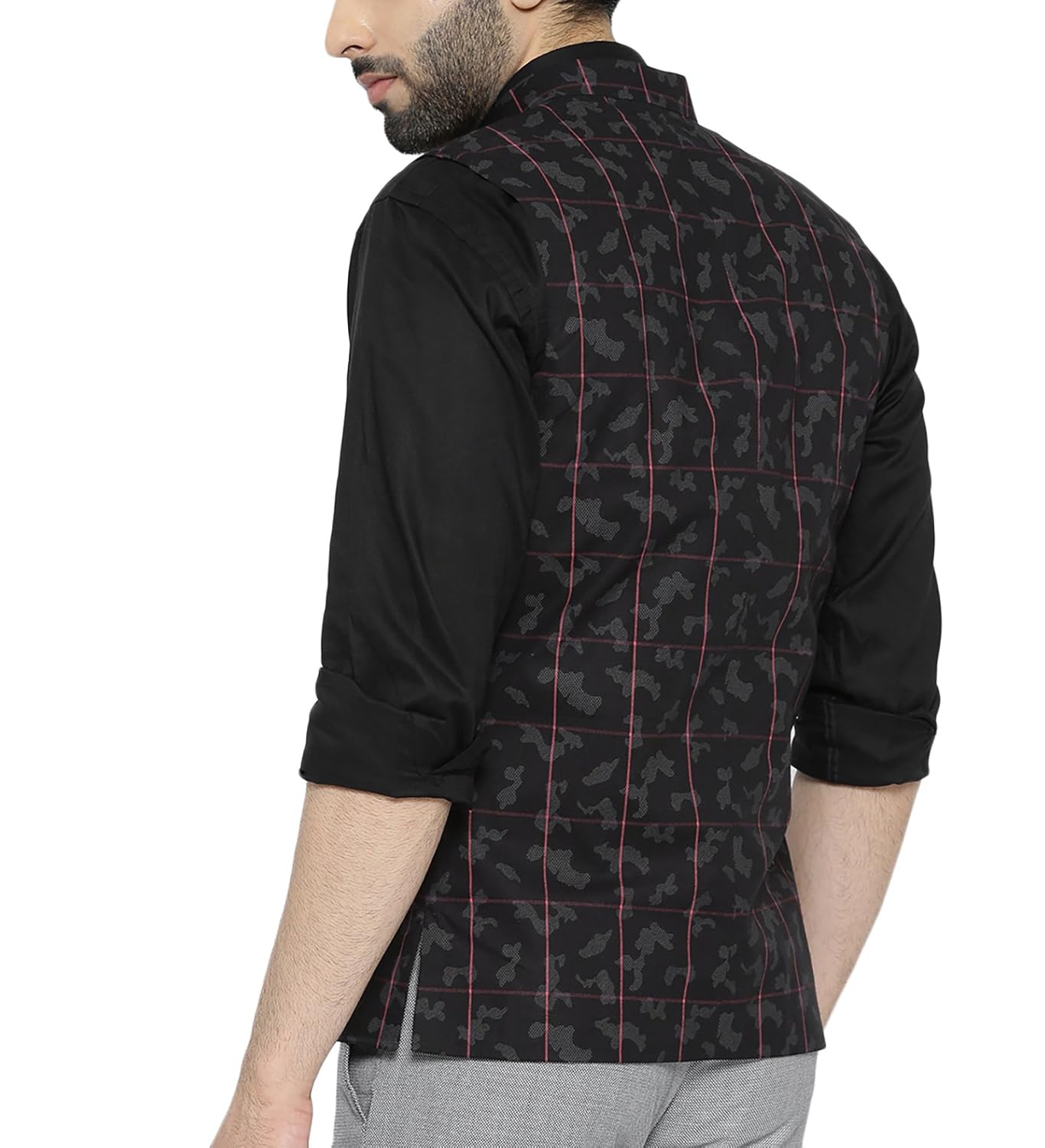 shaftesbury london men's cotton nehru jacket