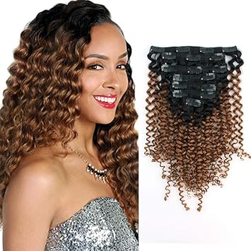 Amazon Com Lovrio 9a Grade 3a 3b Jerry Curly Clip On Hair