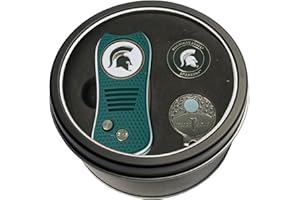 Team Golf NCAA Gift Set Switchblade Divot Tool, Cap Clip, & 2 Double-Sided Enamel Ball Markers, Patented Design, Less Damage to Greens, Switchblade Mechanism
