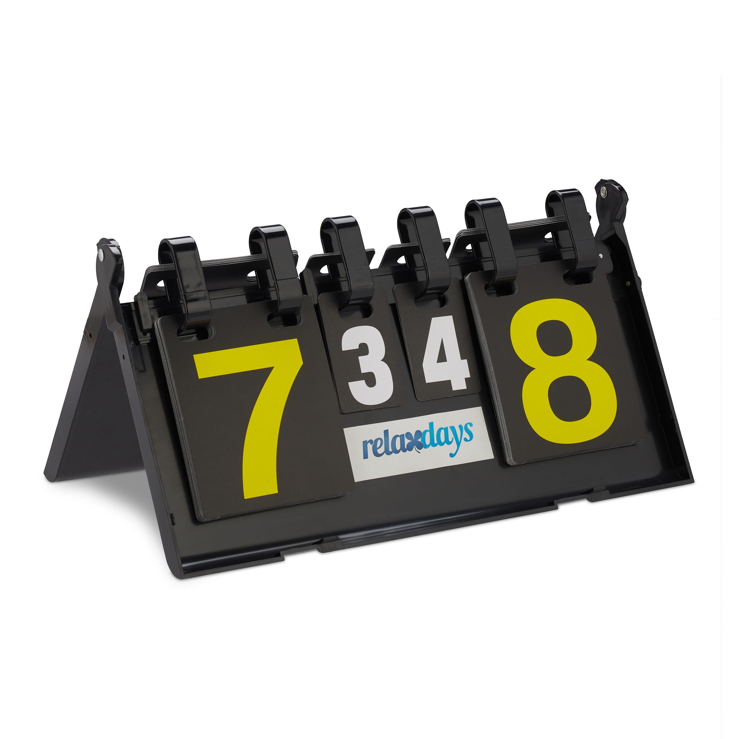 Relaxdays Table Tennis Ping Pong 2-Side Scoreboard with Ring, Manual Score Keeper Counter Universal for Badminton Volleyball Basketball made of Hard Plastic, Black