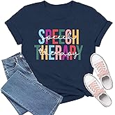 TIEEI Speech Therapy Shirt for Women Speech Language Pathologist Shirts Therapist Tee Tops
