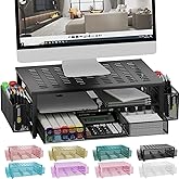 Amazon.com: gianotter Desk Computer Monitor Stand Riser with Drawer and ...