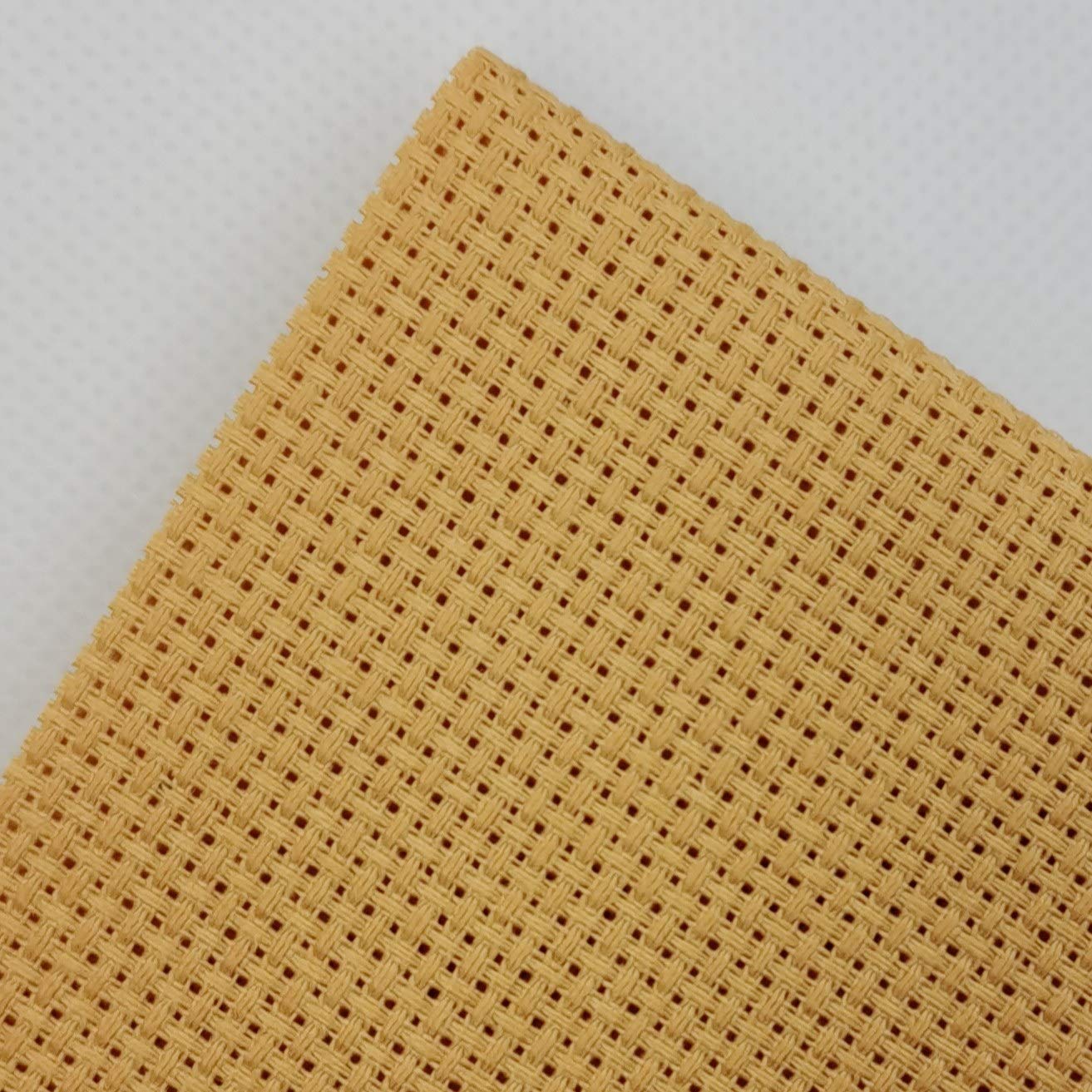 KCS 19" x 28" 14CT Counted Cotton Aida Cloth Cross Stitch Fabric (Golden Brown)